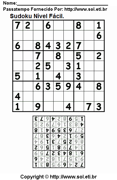 Sudoku Para Imprimir Com Respostas 100