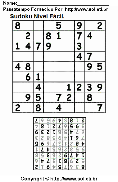 Sudoku Para Imprimir Com Respostas 101