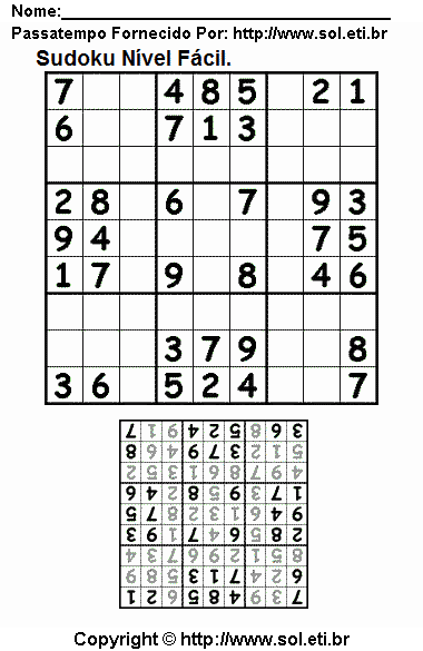 Sudoku Para Imprimir Com Respostas 105