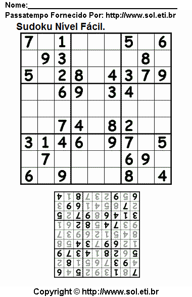 Sudoku Para Imprimir Com Respostas 107