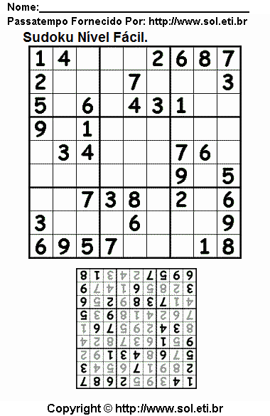 Sudoku Para Imprimir Com Respostas 108