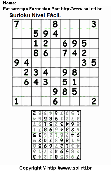 Sudoku Para Imprimir Com Respostas 120