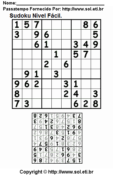 Sudoku Para Imprimir Com Respostas 122