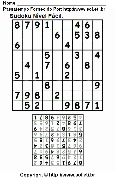 Sudoku Para Imprimir Com Respostas 123