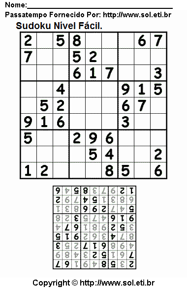 Sudoku Para Imprimir Com Respostas 125