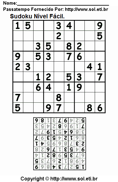 Sudoku Para Imprimir Com Respostas 127