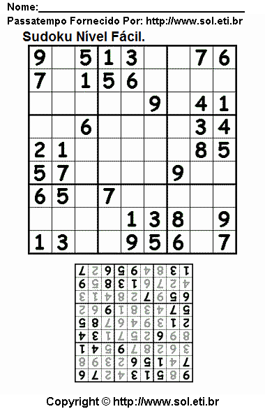 Sudoku Para Imprimir Com Respostas 137