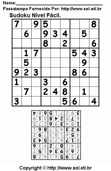 Sudoku Para Imprimir Com Respostas 138