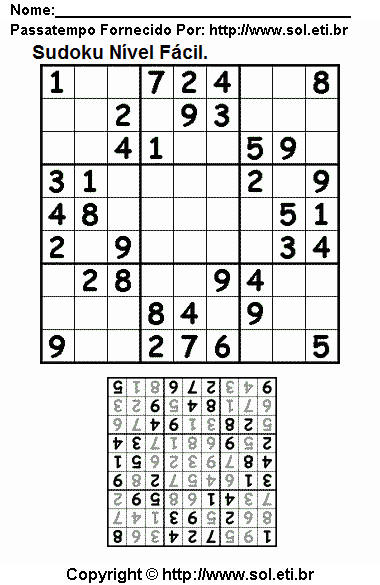 Sudoku Para Imprimir Com Respostas 139