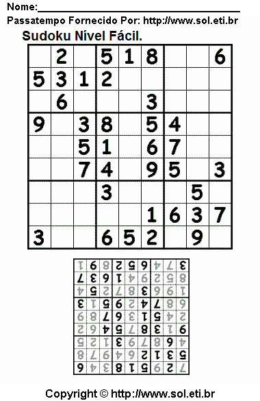 Sudoku Para Imprimir Com Respostas 141