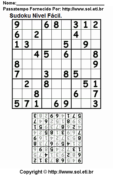 Sudoku Para Imprimir Com Respostas 147