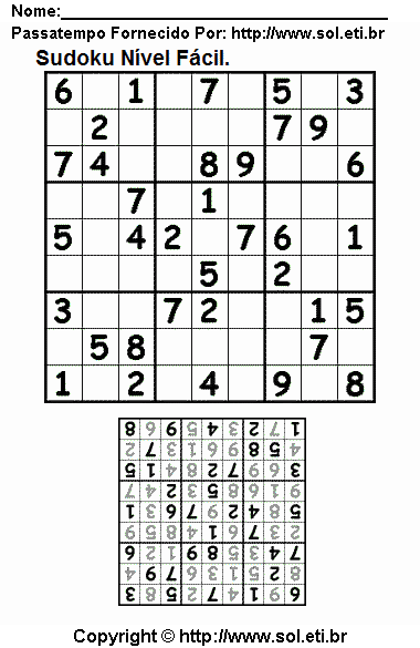 Sudoku Para Imprimir Com Respostas 152