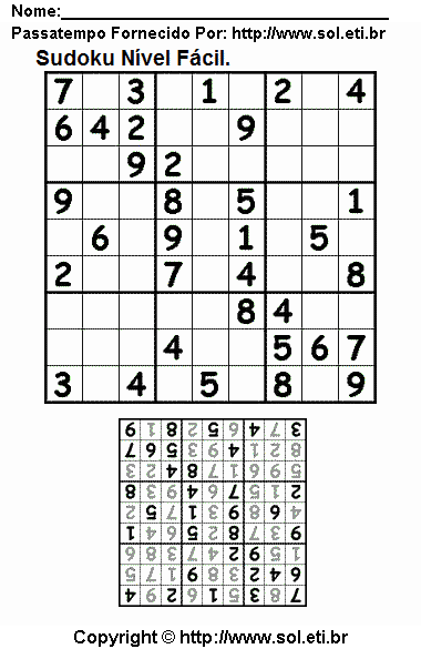 Sudoku Para Imprimir Com Respostas 153