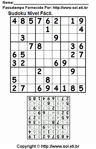 Sudoku Para Imprimir Com Respostas 156