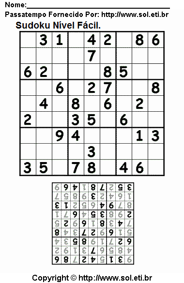 Sudoku Para Imprimir Com Respostas 16
