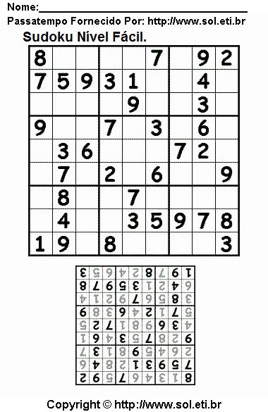 Sudoku Para Imprimir Com Respostas 160