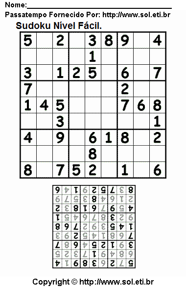 Sudoku Para Imprimir Com Respostas 165