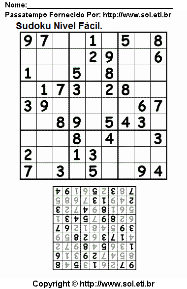 Sudoku Para Imprimir Com Respostas 170