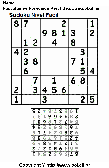 Sudoku Para Imprimir Com Respostas 171