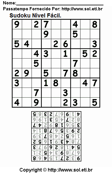 Sudoku Para Imprimir Com Respostas 177