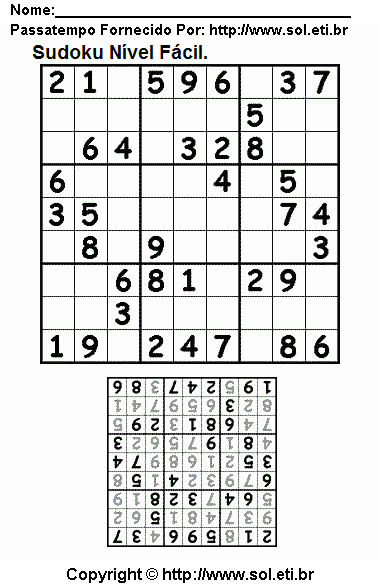 Sudoku Para Imprimir Com Respostas 180