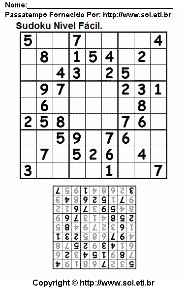 Sudoku Para Imprimir Com Respostas 181