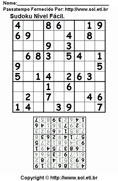 Sudoku Para Imprimir Com Respostas 186