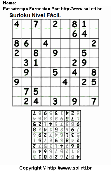 Sudoku Para Imprimir Com Respostas 191