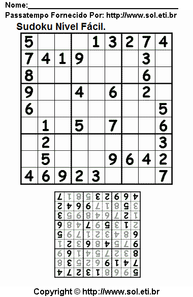 Sudoku Para Imprimir Com Respostas 193