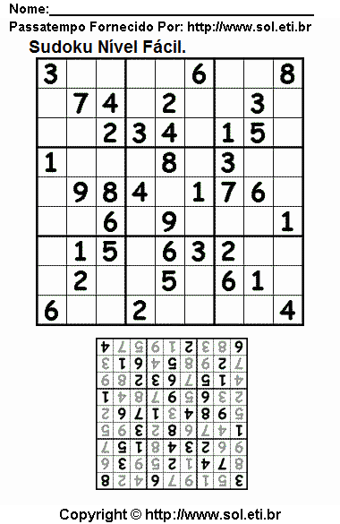 Sudoku Para Imprimir Com Respostas 194