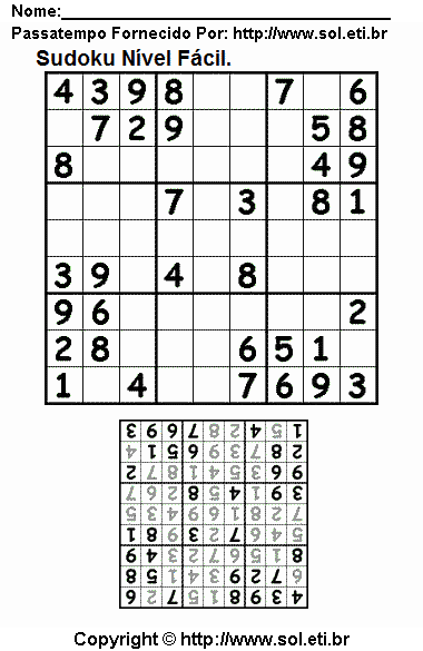 Sudoku Para Imprimir Com Respostas 195