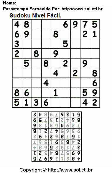 Sudoku Para Imprimir Com Respostas 196