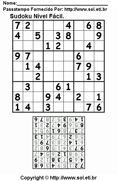 Sudoku Para Imprimir Com Respostas 199