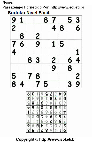 Sudoku Para Imprimir Com Respostas 200