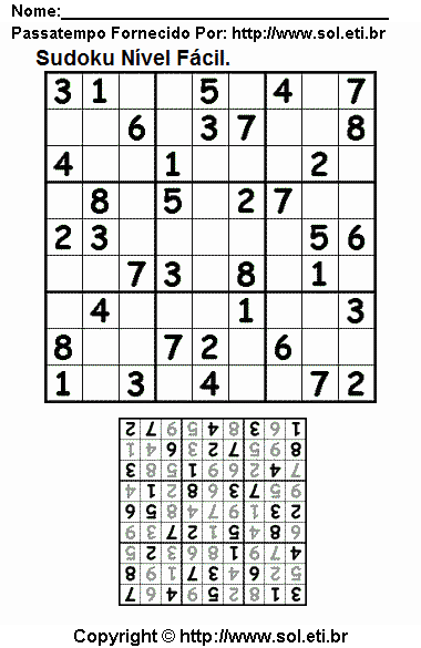 Sudoku Para Imprimir Com Respostas 203