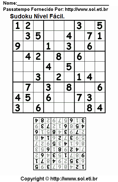 Sudoku Para Imprimir Com Respostas 204