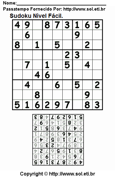Sudoku Para Imprimir Com Respostas 205