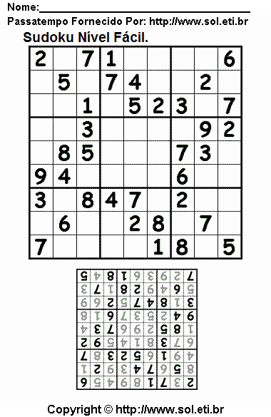 Sudoku Para Imprimir Com Respostas 206