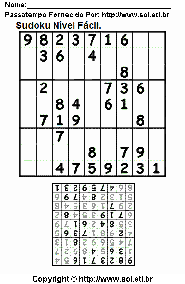 Sudoku Para Imprimir Com Respostas 218