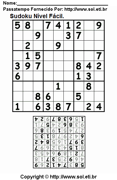 Sudoku Para Imprimir Com Respostas 219