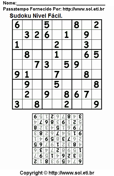 Sudoku Para Imprimir Com Respostas 22