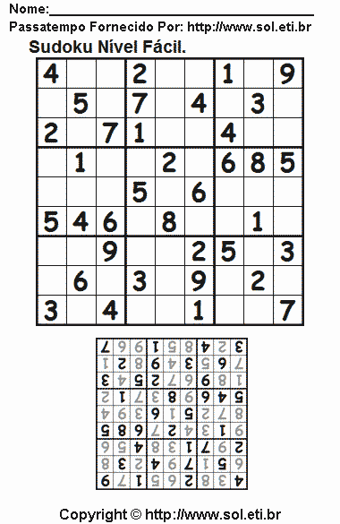 Sudoku Para Imprimir Com Respostas 225