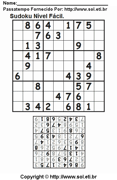 Sudoku Para Imprimir Com Respostas 230