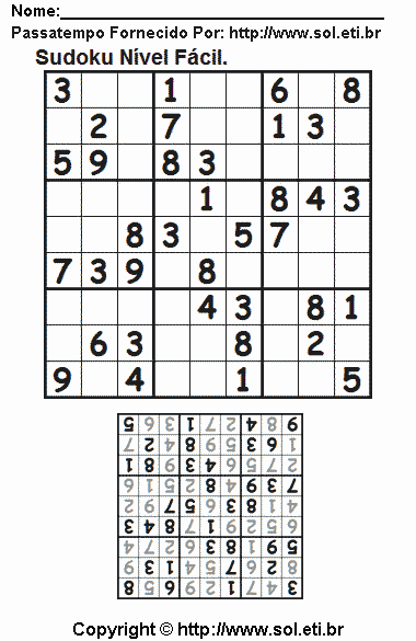 Sudoku Para Imprimir Com Respostas 234