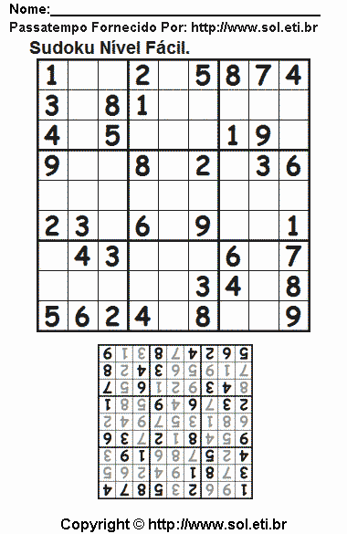 Sudoku Para Imprimir Com Respostas 236