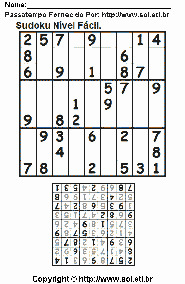 Sudoku Para Imprimir Com Respostas 238