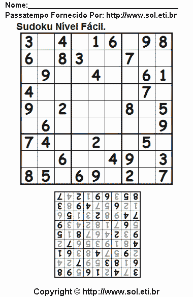 Sudoku Para Imprimir Com Respostas 243