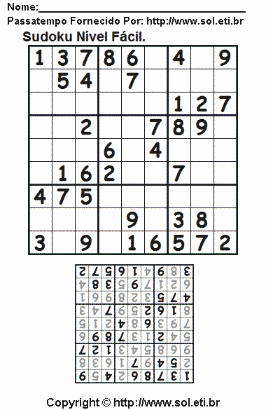 Sudoku Para Imprimir Com Respostas 249