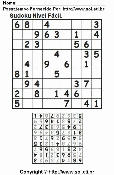 Sudoku Para Imprimir Com Respostas 254