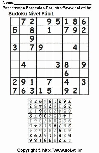 Sudoku Para Imprimir Com Respostas 255